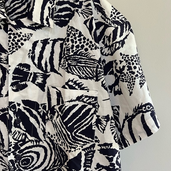 Beach Gear Vintage Cotton Short Sleeve Button Down Fish Shirt RARE, L - Picture 4 of 8